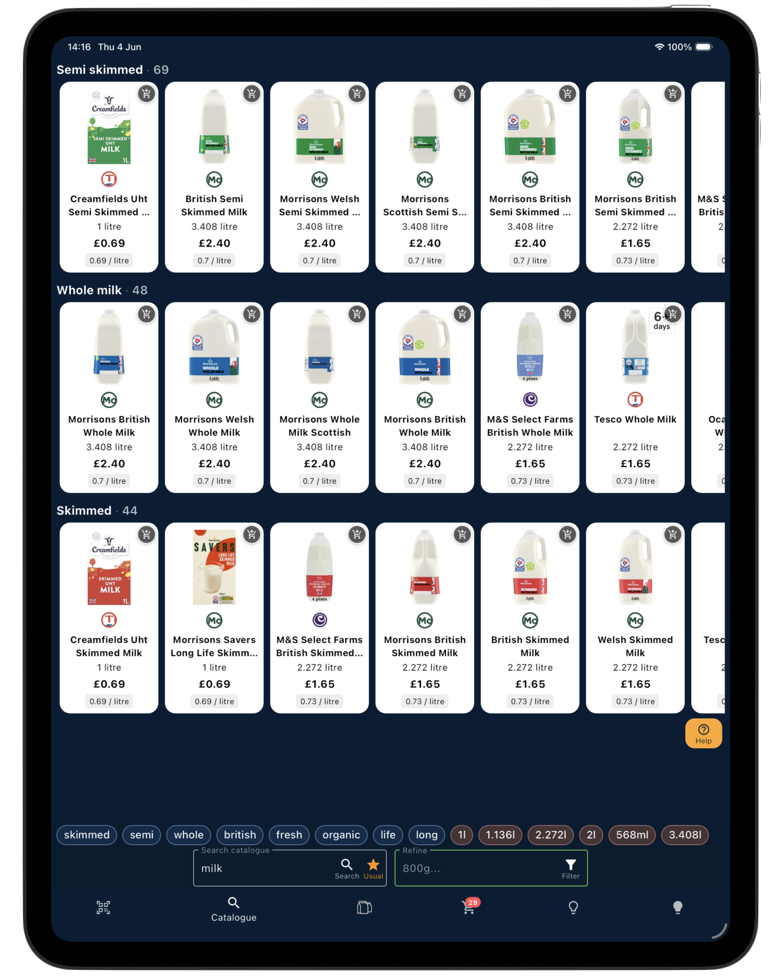 Shopsplit catalogue on iPad